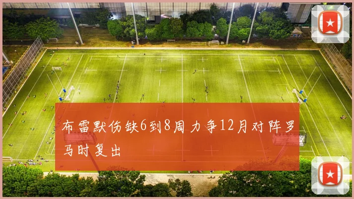 布雷默伤缺6到8周力争12月对阵罗马时复出